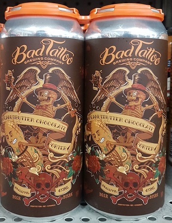 Bad Tattoo Brewing - Peanut Butter Chocolate Stout - 4x473ml - Save $1.20 Bad Tattoo Brewing - Peanut Butter Chocolate Stout - 4x473ml - Save $1.20