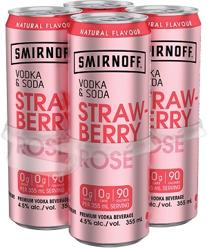 Smirnoff Rose Vodka Soda - Strawberry - 4Pk can - Save $1.65 Smirnoff Rose Vodka Soda - Strawberry - 4Pk can - Save $1.65