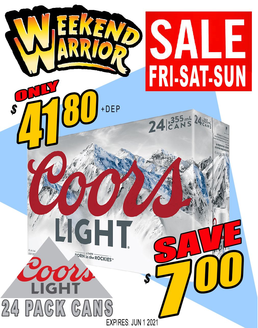 Coors Light 24Pk 😁WEEKEND WARRIOR SALE😁