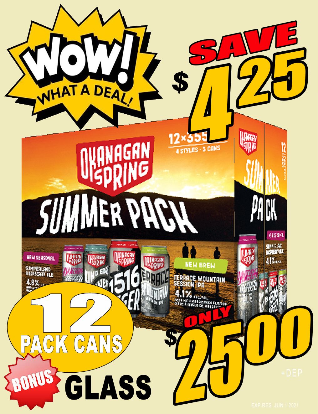 OK Summer Pack 12AR WOW DEAL!! Okanagan Springs Summer Mixer - 12pk can