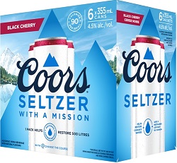 CoorsSeltzer BlkChrry 6ar Coor's Vodka Seltzer - Black Cherry - 6Pk - Save $4.90