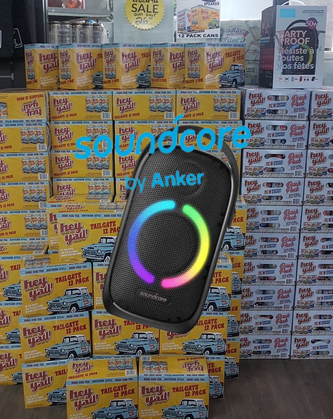 Hey Y'all Speaker Enter to win a #Speaker from #Soundcore #Anker! All you have to do is purchase any 6 or 12PK of any Hey Y'all Hard Tea!!