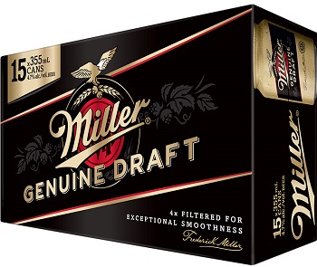Miller Genuine Draft - 15x355ml - Save $3.90