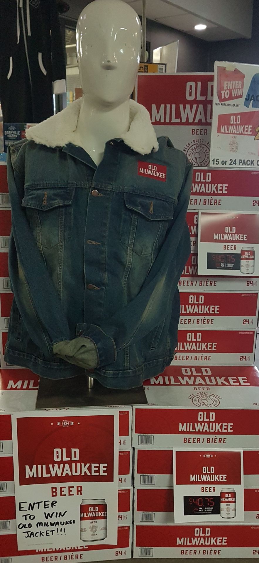 OldMil Jacket Enter to win a Fleece lined Jean Jacket, when you purchase any Old Milwaukee 15 or 24Pk!