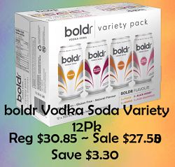 boldr 12 SALE Bold'r Vodka Soda - Mixer - 12x355ml - Save $3.35