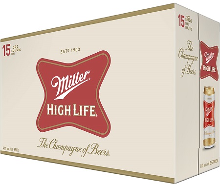 Miller High Life - 15x355ml - Save $2.25