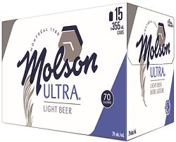 Molson Ultra - 15x355ml - Save $4.00