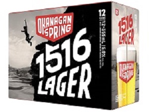 Okanagan Springs - 1516 Lager - 12x355ml - Save $4.00