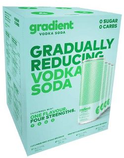 Gradient cucumber Gradient Vodka Soda - Cucumber/Mint - 4x355ml - Save $1.00