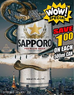 Sapporo - 500ml - Save $1.00