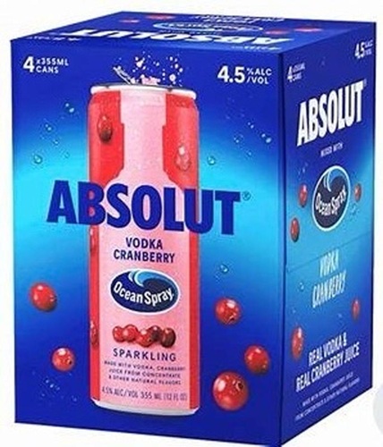 Absolut Vodka & Ocean Spray Cranberry - 4ar